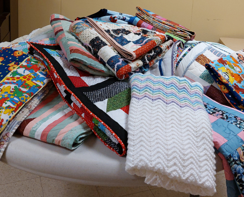quilts table
