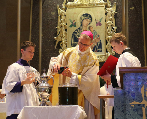 pouring chrism